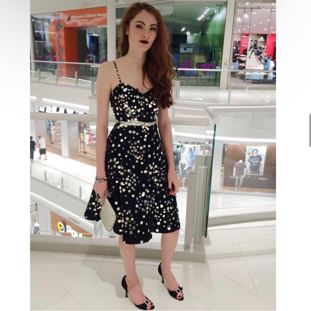 Vintage Black Sequin Dress Size 2